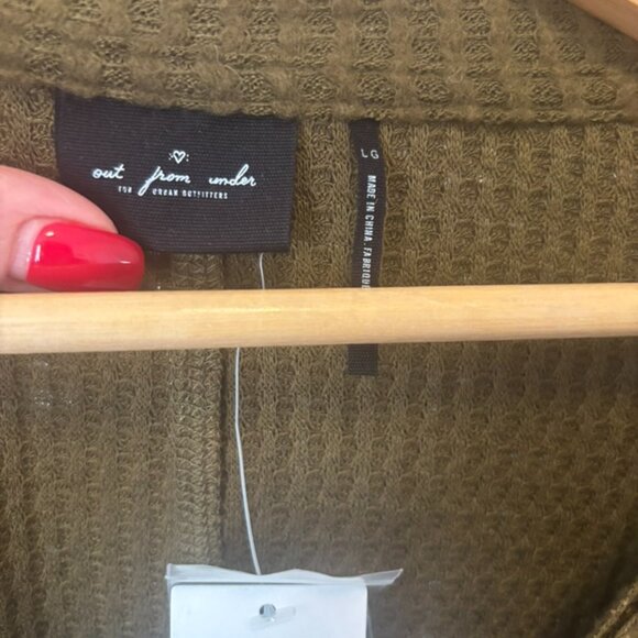 Urban Outfitters Green Ribbed Button-Up Cardigan Sweater Size L NWT - Picture 5 of 6